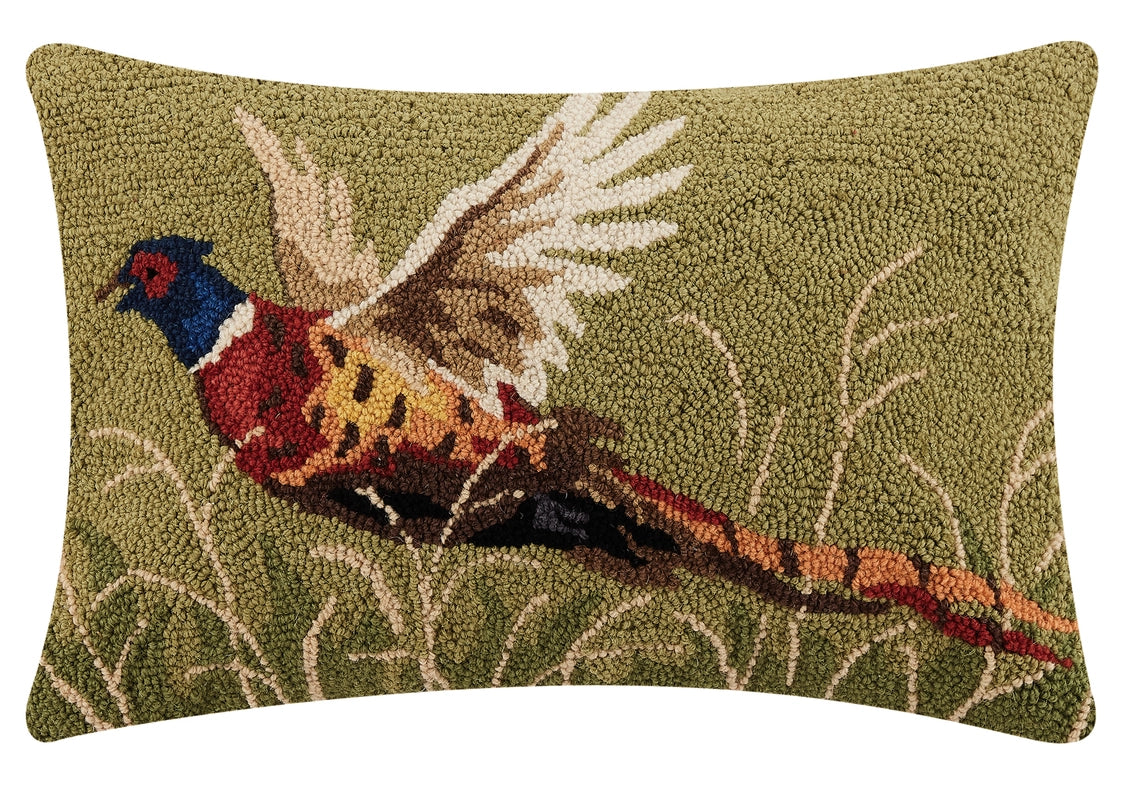 Pheasant Hook Pillow-Pillow-Peking Handicraft-22 x 14 x 1.7 in (55.9 x 35.6 x 4.3 cm)-Urbanheer