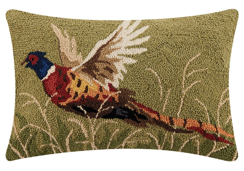 Pheasant Hook Pillow-Pillow-Peking Handicraft-22 x 14 x 1.7 in (55.9 x 35.6 x 4.3 cm)-Urbanheer