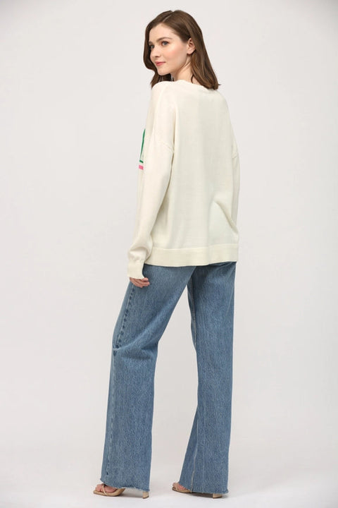 Pickleball Crew Neck Sweater-Sweater-FATE-S-CREAM-Urbanheer