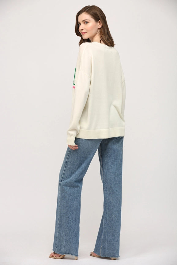 Pickleball Crew Neck Sweater-Sweater-FATE-S-CREAM-Urbanheer