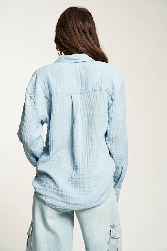 Pierre Button-Up Gauze Shirt, Blue Fog-Shirts-Oliver Logan-XS-Blue Fog-Urbanheer