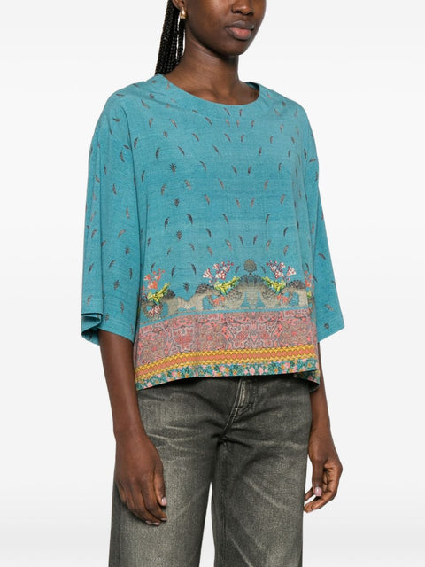 Pierre Louis Mascia Printed silk blouse