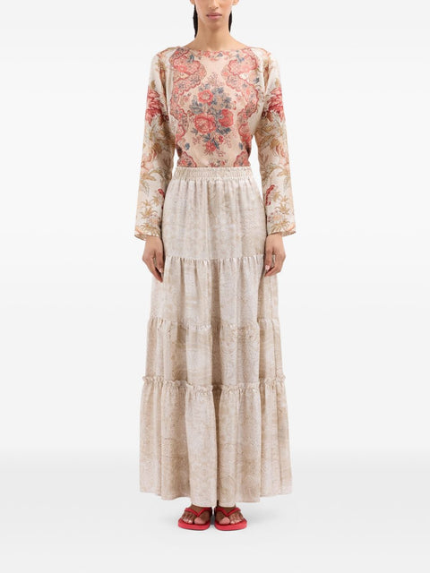 Pierre Louis Mascia Silk long skirt