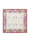Pierre Louis Mascia White, floral print, border detail Printed silk scarf