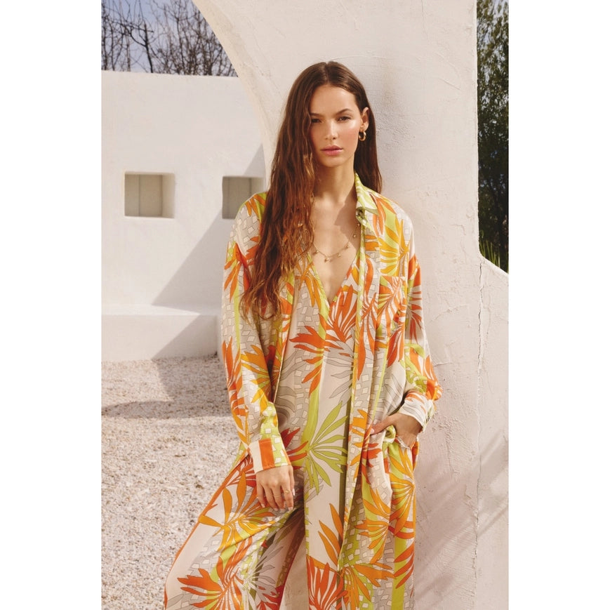 Pina Colada Open Back Jumpsuit-Jumpsuit-Dress Forum-S-ORANGE/GREEN MOSAIC-Urbanheer