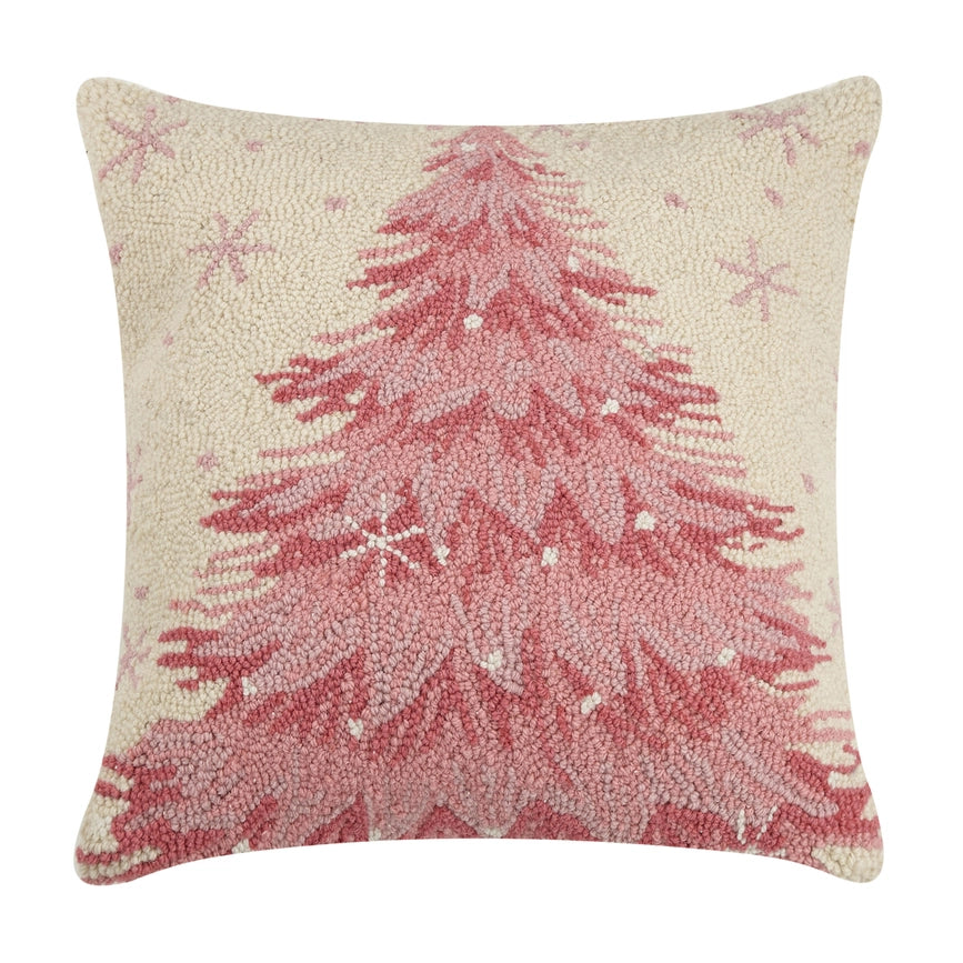 Pink Christmas Tree Hook Pillow-Pillow-Peking Handicraft-18 x 18 x 1.8 in (45.7 x 45.7 x 4.6 cm)-Urbanheer