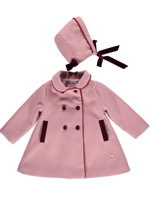 Pink Coat with Removable Hood-Coat-Piccola Speranza-18M-PEARL-Urbanheer