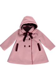Pink Coat with Removable Hood-Coat-Piccola Speranza-18M-PEARL-Urbanheer
