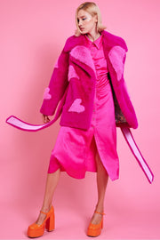 Pink Eco Bamboo Faux Fur Coat with Love Heart Detailing-Faux Fur Coats-Buy Me Fur Ltd-Pink-S-M-Faux Fur-Urbanheer