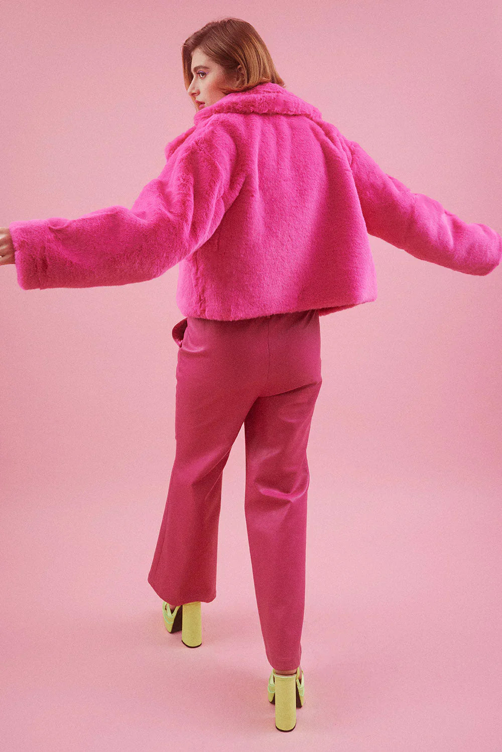 Pink Faux Fur Jacket-3