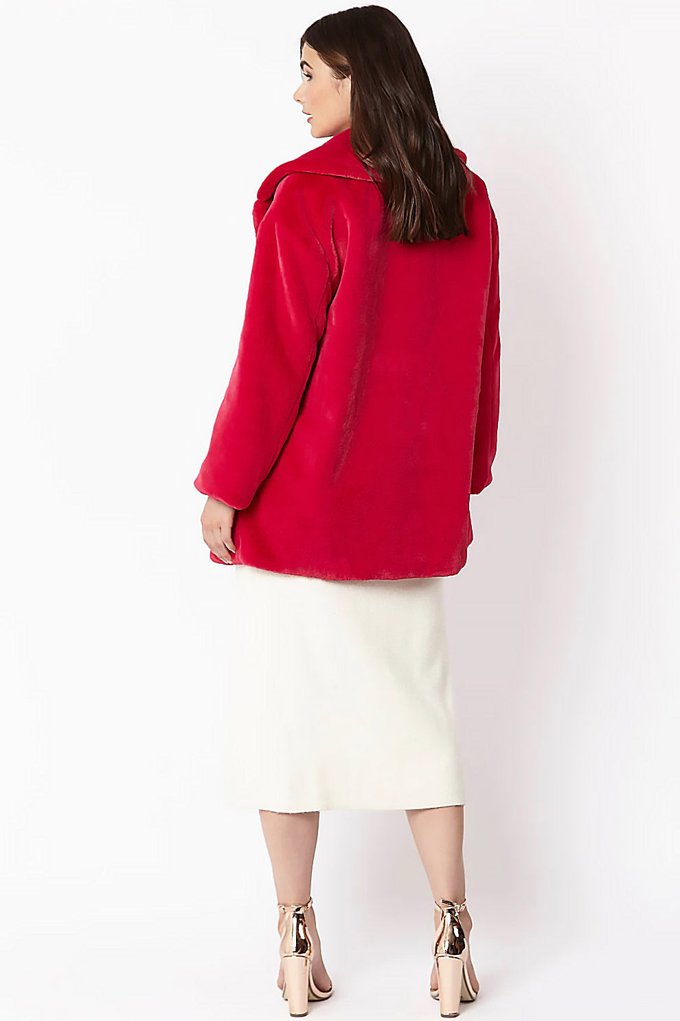 Pink Faux Fur Midi Coat-Faux Fur Coats-Buy Me Fur Ltd-One Size-Pink-Faux Fur-Urbanheer