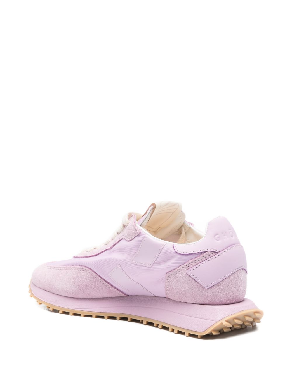 Pink Lace-Up Rubber Sole Comfort Sneakers