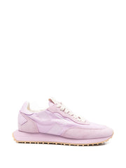 Pink Lace-Up Rubber Sole Comfort Sneakers