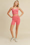 Pink Ribbed Seamless Sweetheart Crop Tank Set-Set-KIMBERLY C-S-Pink-Urbanheer