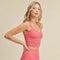 Pink Ribbed Seamless Sweetheart Crop Tank Set-Set-KIMBERLY C-S-Pink-Urbanheer