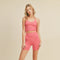 Pink Ribbed Seamless Sweetheart Crop Tank Set-Set-KIMBERLY C-S-Pink-Urbanheer