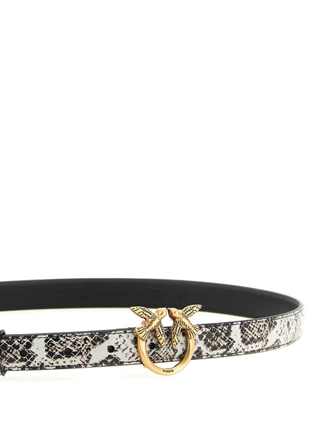 Pinko Python Print Leather Belt