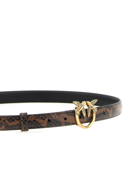 Pinko Python Print Leather Belt