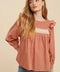 Pintuck Smock Long Sleeve Blouse RUST-Blouse-In Loom-S-RUST-Urbanheer