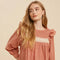 Pintuck Smock Long Sleeve Blouse RUST-Blouse-In Loom-S-RUST-Urbanheer