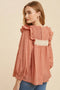 Pintuck Smock Long Sleeve Blouse RUST-Blouse-In Loom-S-RUST-Urbanheer