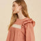 Pintuck Smock Long Sleeve Blouse RUST-Blouse-In Loom-S-RUST-Urbanheer