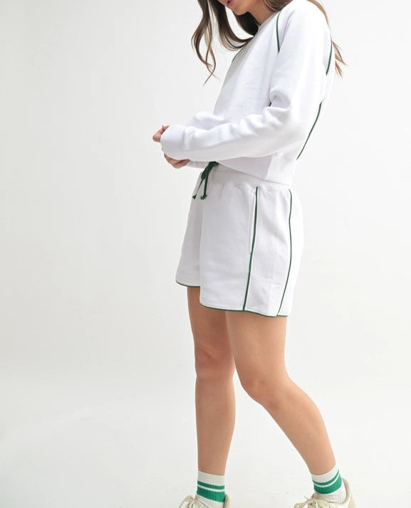 Pipedfleece Cotton Blend Crewneck Sweater-SWEATER-Mono B-S-WHITE/COCOA DUST-Urbanheer