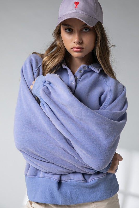 Piper Snap Button Collared Sweater Blue-Sweater-Papermoon-S-Blue-Urbanheer