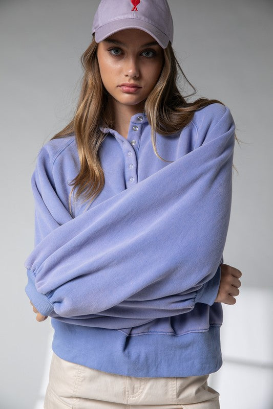 Piper Snap Button Collared Sweater Blue-Sweater-Papermoon-S-Blue-Urbanheer