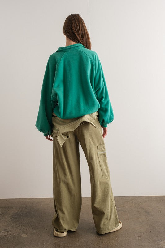 Piper Snap Button Collared Sweater Green-Sweater-Papermoon-S-Urbanheer