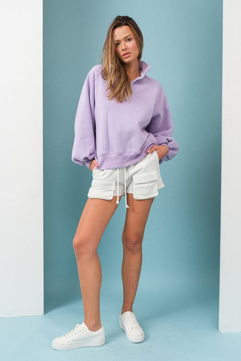 Piper Snap Button Collared Sweater Lavender-Sweater-Papermoon-S-Urbanheer