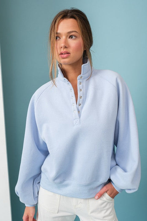 Piper Snap Button Collared Sweater Sky Blue-Sweater-Papermoon-S-Sky Blue-Urbanheer