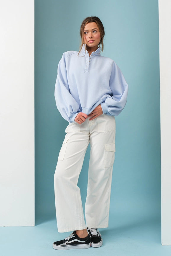 Piper Snap Button Collared Sweater Sky Blue-Sweater-Papermoon-S-Sky Blue-Urbanheer