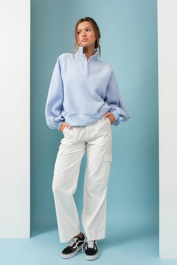 Piper Snap Button Collared Sweater Sky Blue-Sweater-Papermoon-S-Sky Blue-Urbanheer