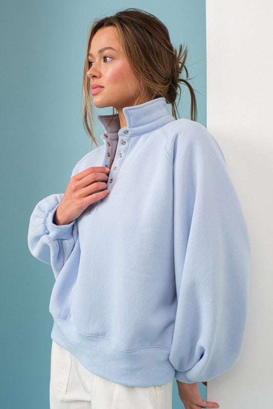 Piper Snap Button Collared Sweater Sky Blue-Sweater-Papermoon-S-Sky Blue-Urbanheer