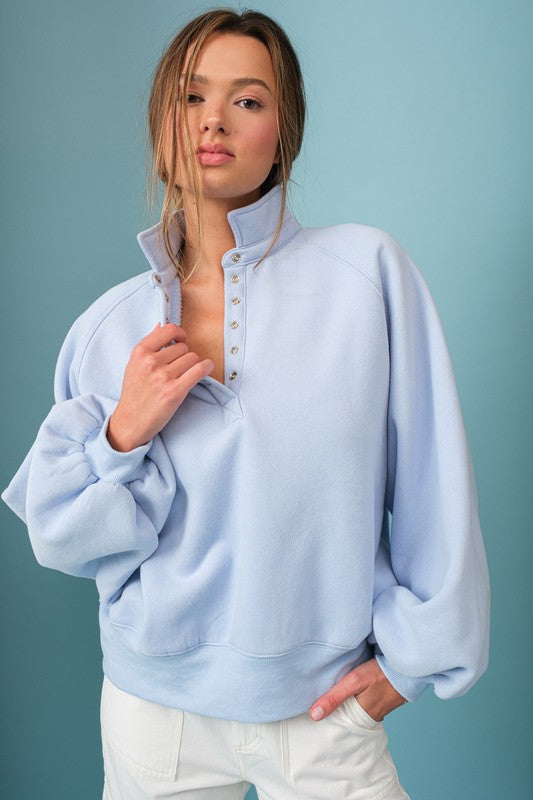 Piper Snap Button Collared Sweater Sky Blue-Sweater-Papermoon-S-Sky Blue-Urbanheer