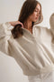 Piper Snap Button Collared Sweater-Sweater-Papermoon-S-White melange-Urbanheer