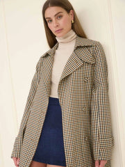 Plaid Belted Trench Coat