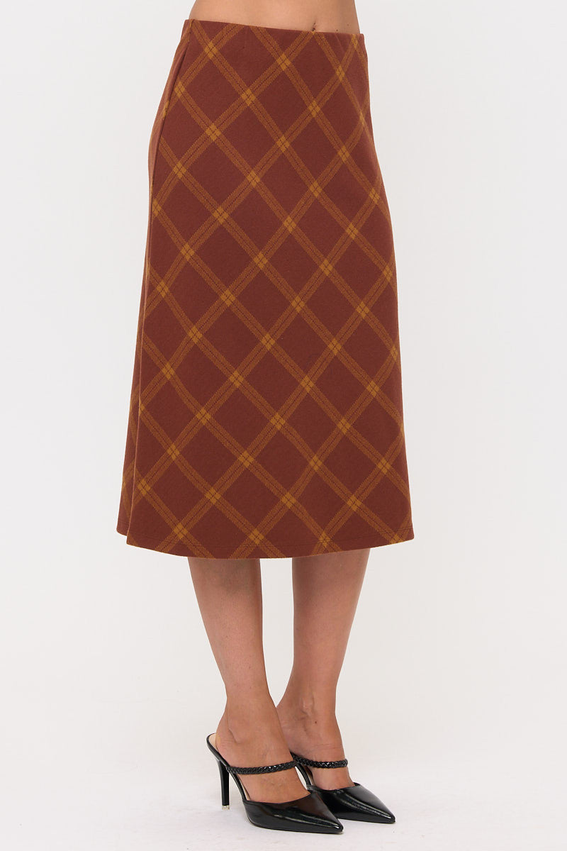 Plaid Pencil Skirt-1