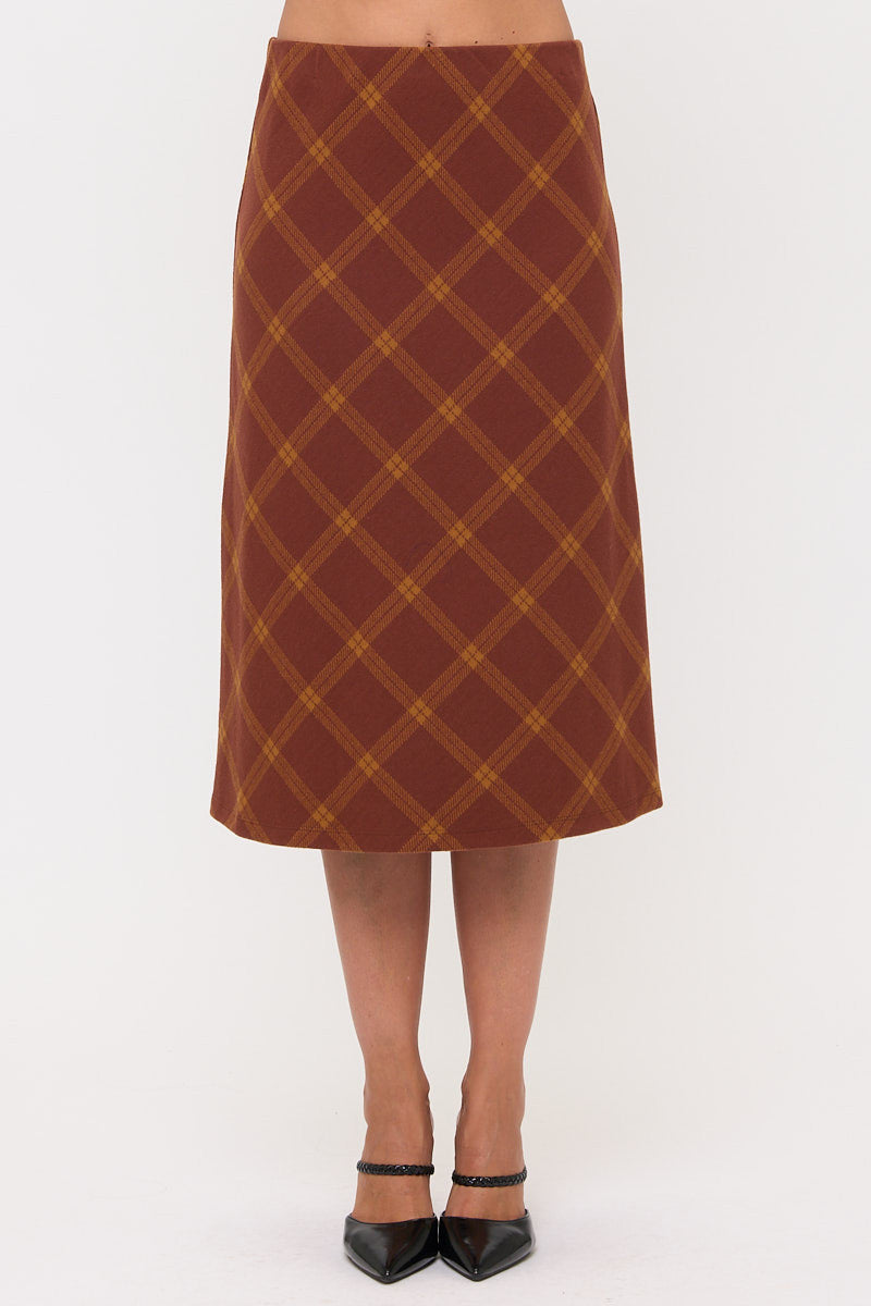 Plaid Pencil Skirt-0
