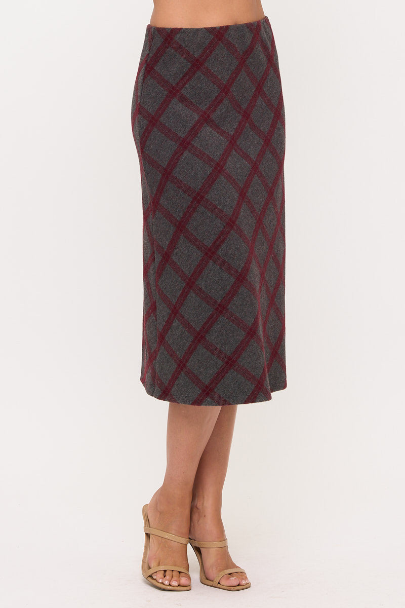 Plaid Pencil Skirt-1