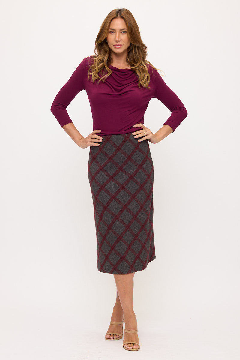 Plaid Pencil Skirt-4