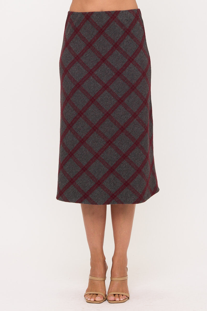 Plaid Pencil Skirt-0