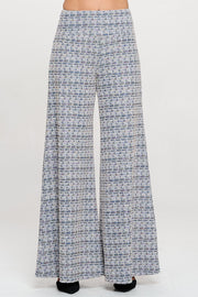 Plaid Tweed Knit with Wide Leg Pants-Pants-Reneecollection-Small-BLUE-Urbanheer