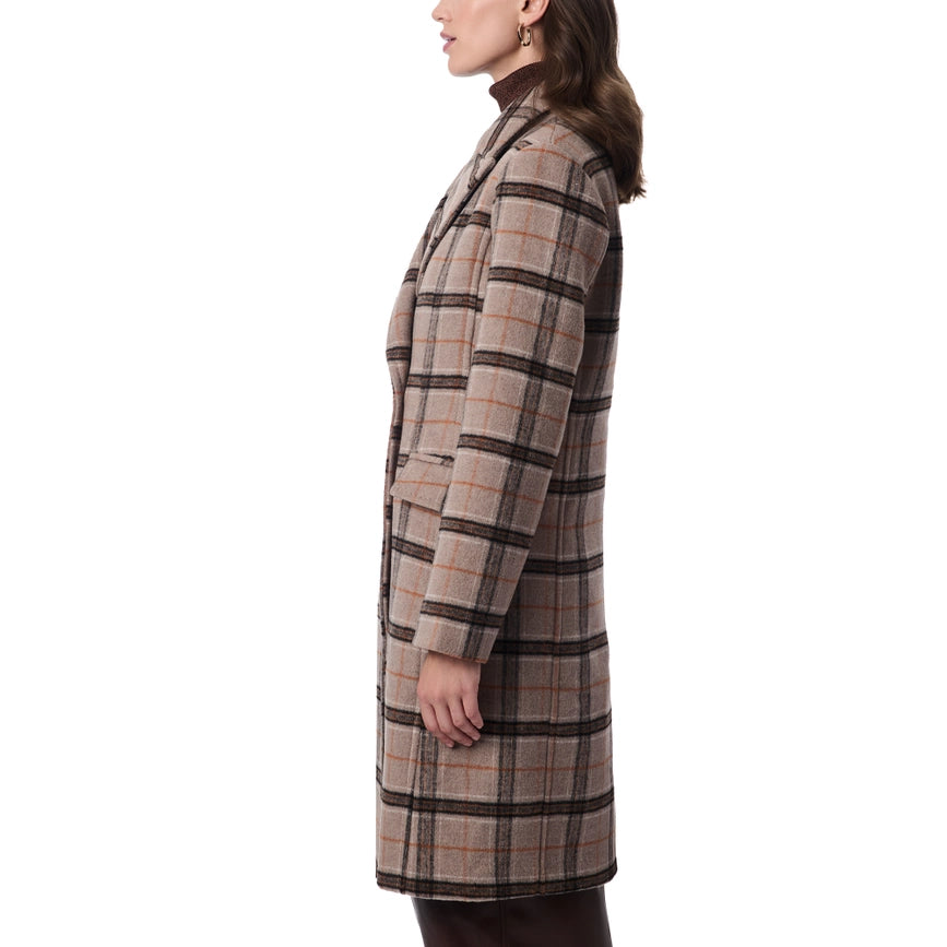 Plaid Wool Coat Brown/Rust Plaid-Coat-Bernardo-XS-Brown/Rust Plaid-Urbanheer