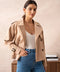 Plain Cropped Cotton Trench Coat Beige-COAT-Attentif Paris-S-Urbanheer