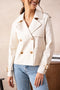 Plain Cropped Cotton Trench Coat White-COAT-Attentif Paris-S-Urbanheer