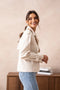 Plain Cropped Cotton Trench Coat White-COAT-Attentif Paris-S-Urbanheer