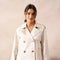 Plain Cropped Cotton Trench Coat White-COAT-Attentif Paris-S-Urbanheer