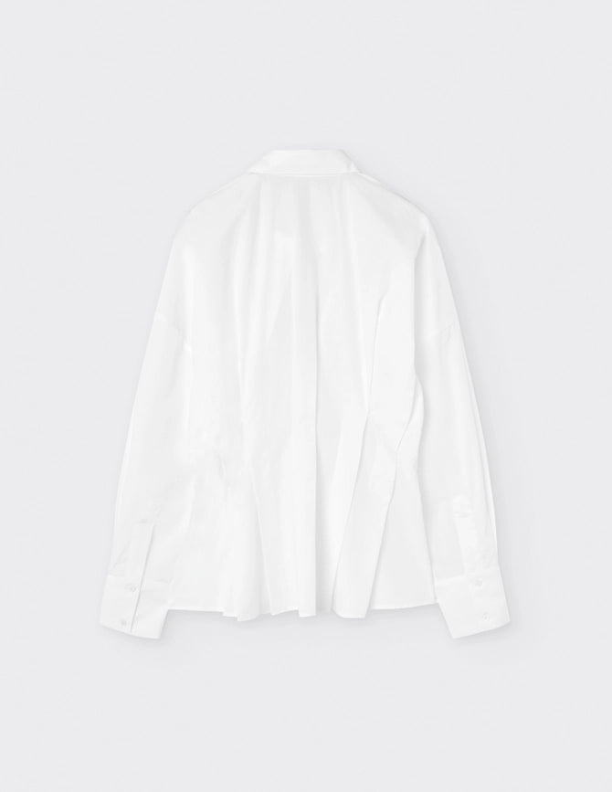 Pleat-Detail Shirt White-Shirt-A LINE-XS-White-Urbanheer